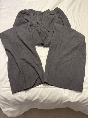 Old Navy Billie Wide Leg Gray Elastic Waist Dress Pants